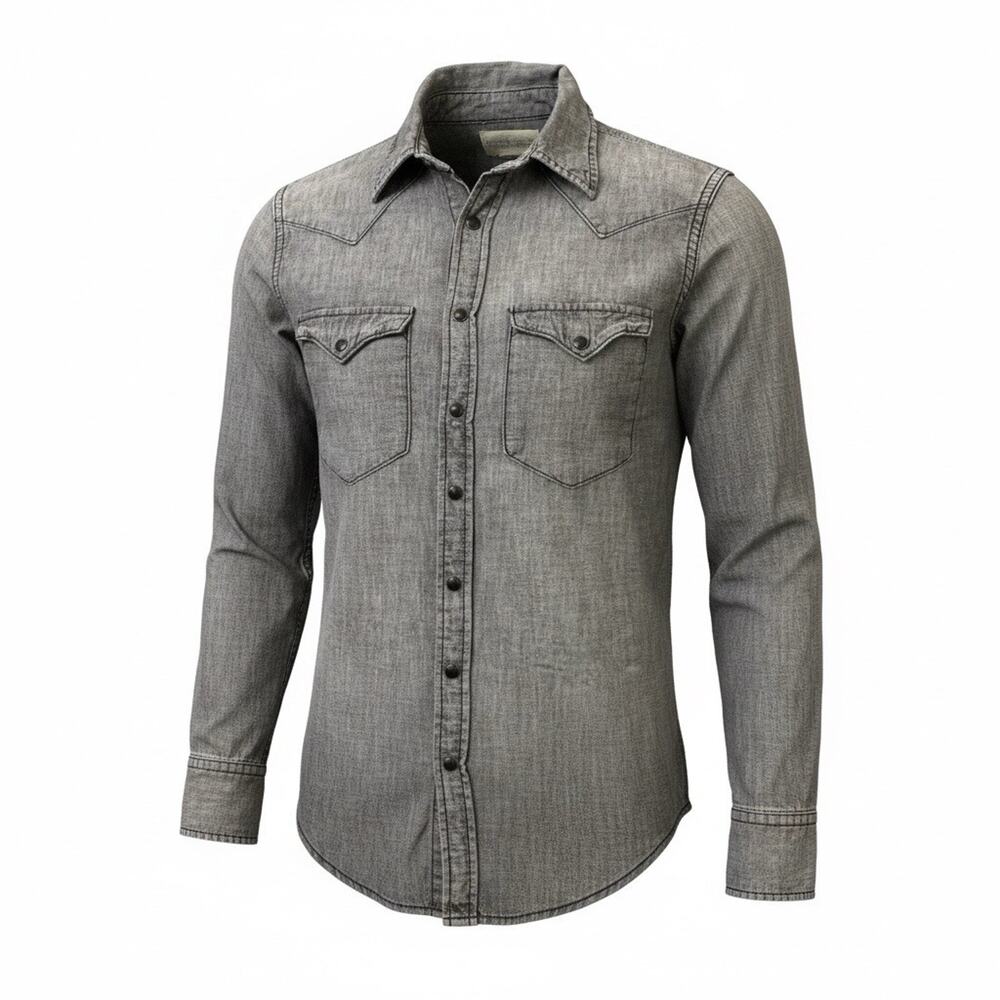 Denim & Supply Ralph Lauren Western Shirt Pearl Snap Long Sleeve Mens Size Small